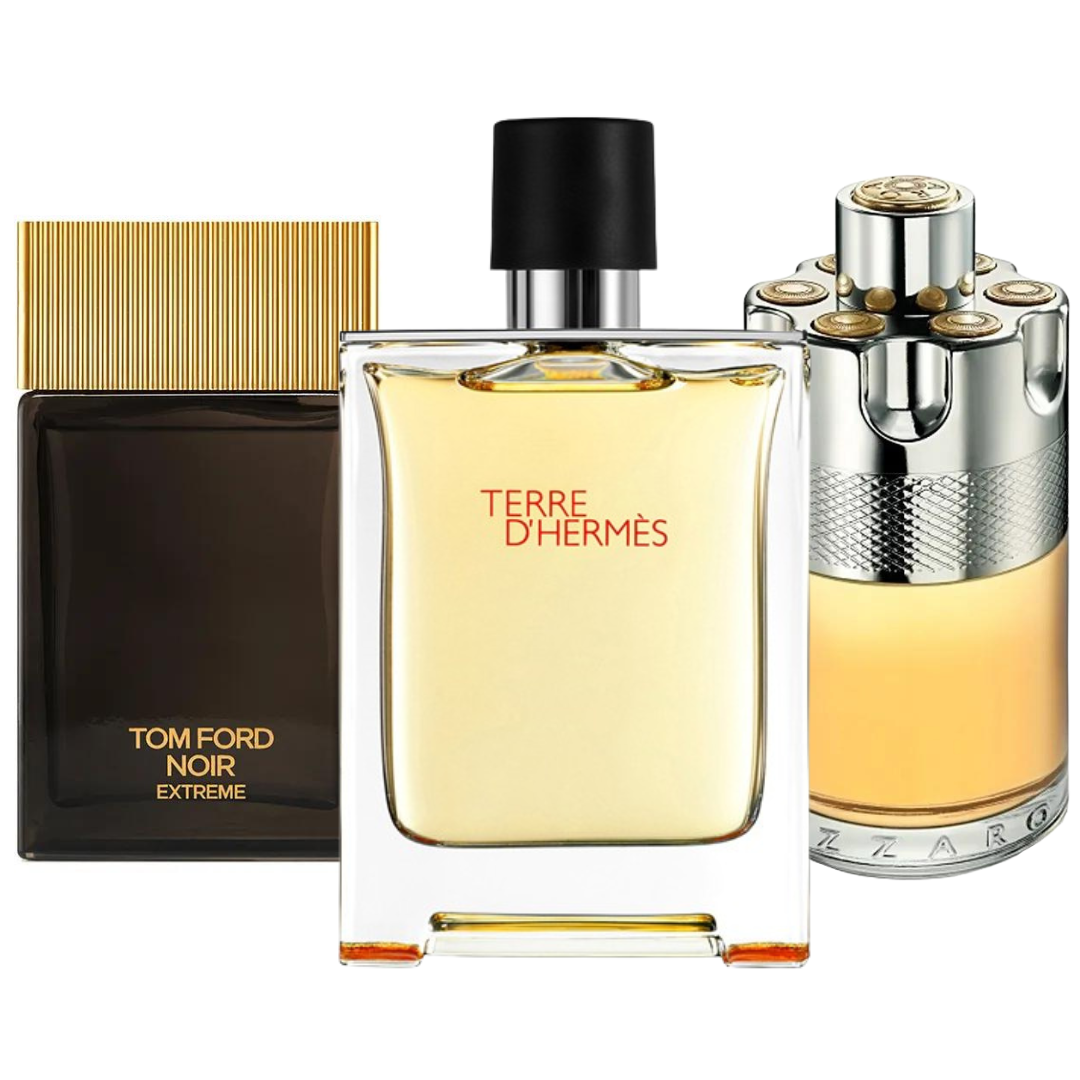 SET MIT 3 PARFÜMEN: TERRE D'HERMÈS, AZZARO WANTED, TOM FORD NOIR EXTREME 100ML