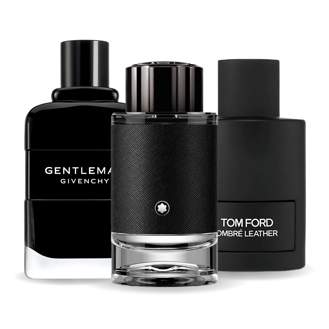 SET MIT 3 PARFÜMS: TOM FORD OMBRE LEATHER, GIVENCHY GENTLEMAN, MONTBLANC EXPLORER 100 ML