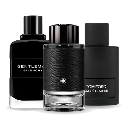SET MIT 3 PARFÜMS: TOM FORD OMBRE LEATHER, GIVENCHY GENTLEMAN, MONTBLANC EXPLORER 100 ML