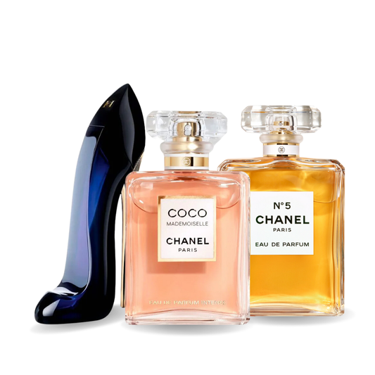 SET MIT 3 PARFÜMS: GOOD GIRL, COCO MADEMOISELLE, CHANEL Nº5 100 ML
