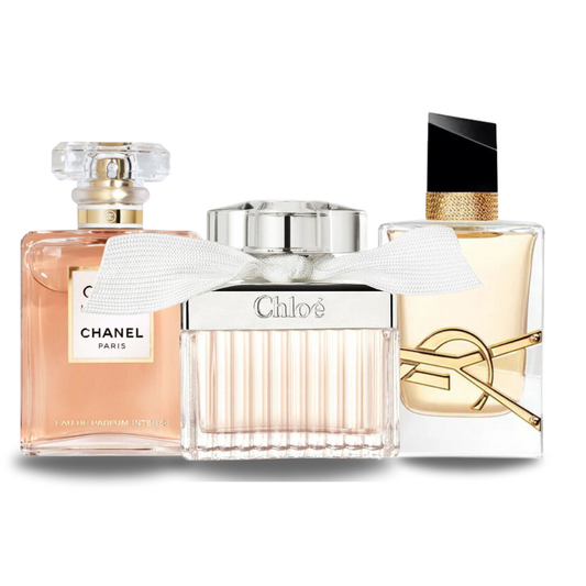 SET MIT 3 PARFÜMS: CHANEL COCO MADEMOISELLE, YVES SAINT LAURENT LIBRE, CHLOÉ 100 ML