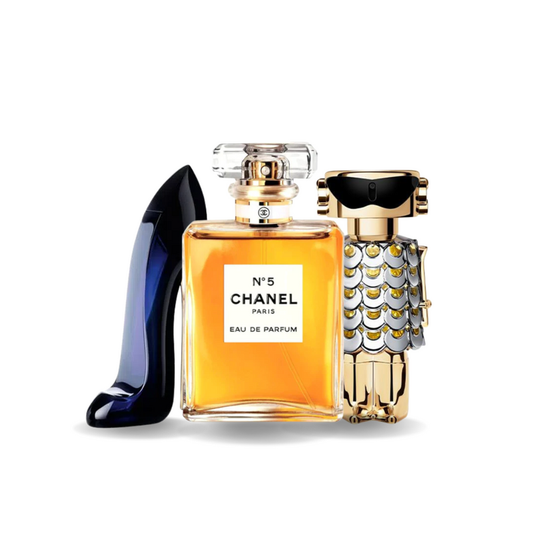SET MIT 3 PARFÜMS: GOOD GIRL, CHANEL Nº5, FAME 100ML