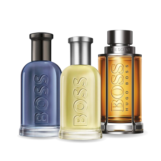 SET MIT 3 PARFÜMS: BOSS BOTTLED, BOSS THE SCENT, BOSS BOTTLED INFINITE 100ML