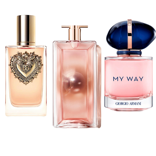 SET MIT 3 PARFÜMS: DOLCE & GABBANA DEVOTION, MY WAY GIORGIO ARMANI, LANCÔME IDÔLE 100 ML